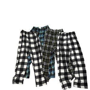 Mad Dog Sleep Pants Boys Size 14/16 youth xl Fleece Plaid Multi Color four pair